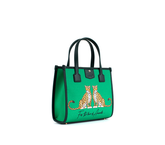 Oasis - Green Leopard Vegan Canvas Bag