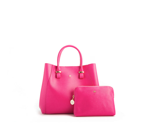 Jane - Hot Pink Vegan Leather Satchel