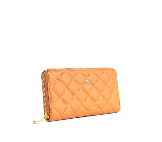 Uptown Quilted - Tan Zipper Wallet